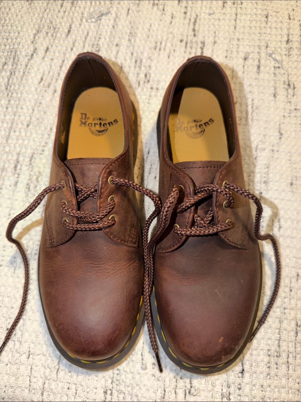 Dr. Martens Brown Leather 3-Eye Derby Shoes - Picture 2 of 5
